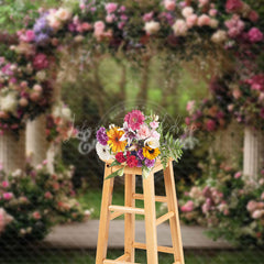 Lofaris Forest White Pavilion Romantic Floral Wedding Backdrop