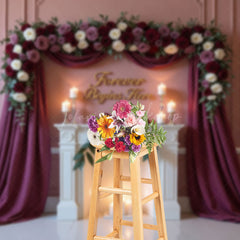 Lofaris Forever Begins Here Floral Arched Wedding Backdrop