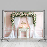 Lofaris Forever Begins Here Pink Floral Arch Wedding Backdrop