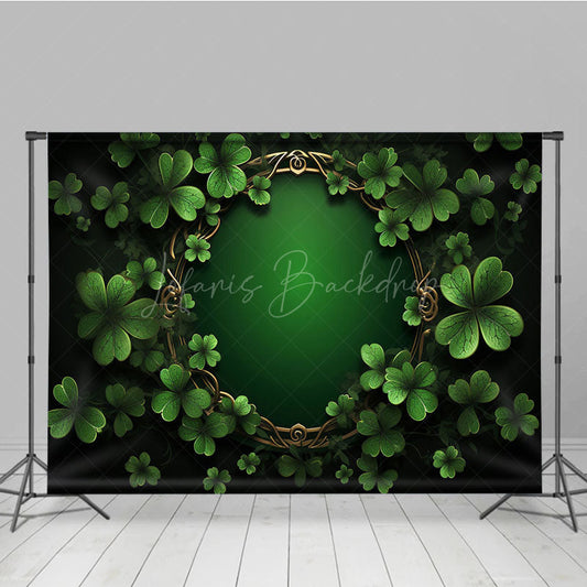 Lofaris Four Leaf Clover Full Green St Patricks Day Backdrop
