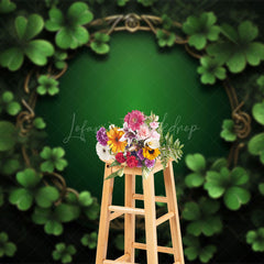 Lofaris Four Leaf Clover Full Green St Patricks Day Backdrop