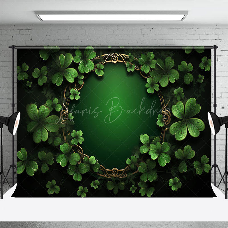 Lofaris Four Leaf Clover Full Green St Patricks Day Backdrop