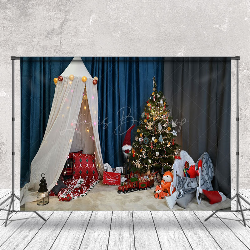 Lofaris Fox Doll Trees Tent Light Glitter Christmas Backdrop