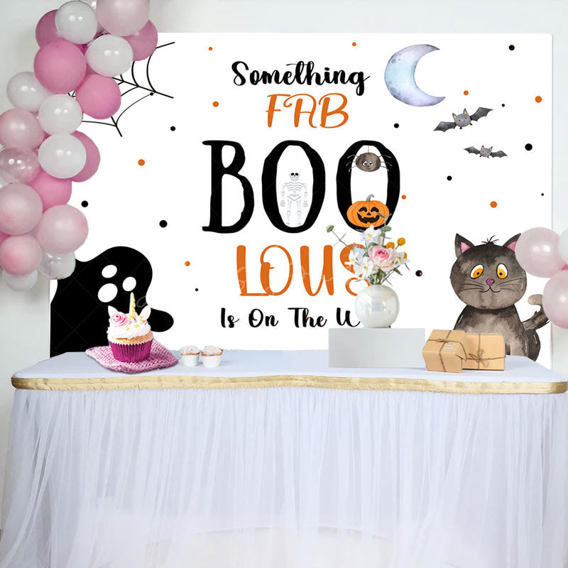 Lofaris Frb Boo Lous White Halloween Baby Shower Backdrop