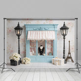 Lofaris French Elegant Blue Jewelry Store Wall Photo Backdrop