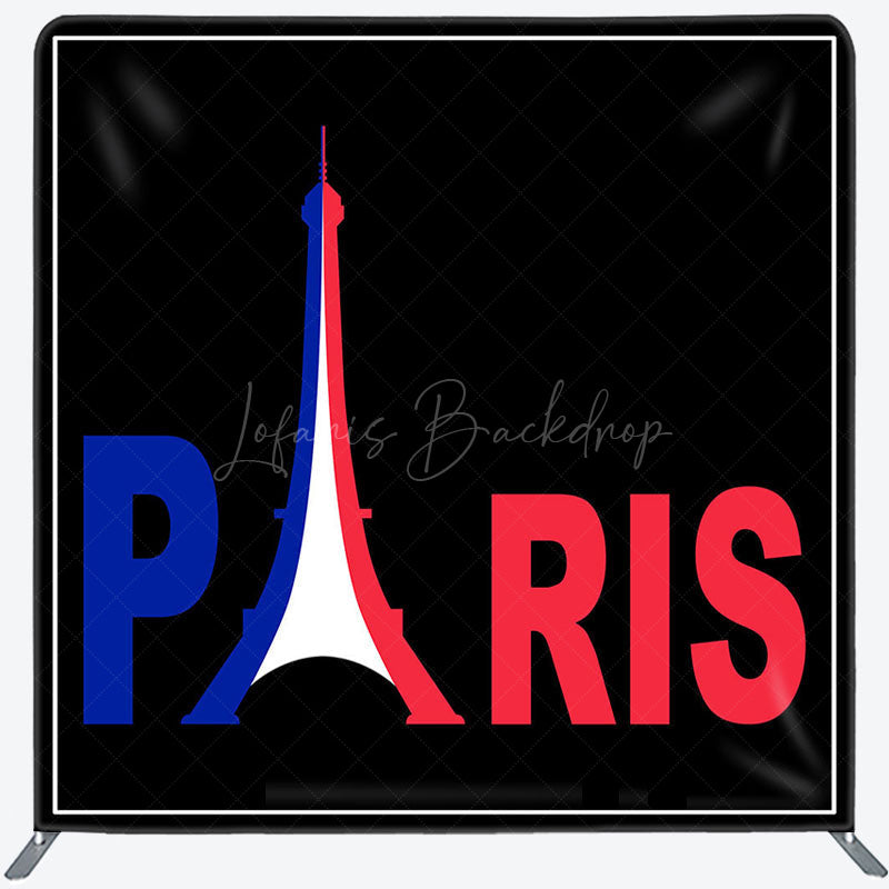 Lofaris French Flag Eiffel Tower Paris Pillow Cover Backdrop