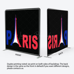 Lofaris French Flag Eiffel Tower Paris Pillow Cover Backdrop