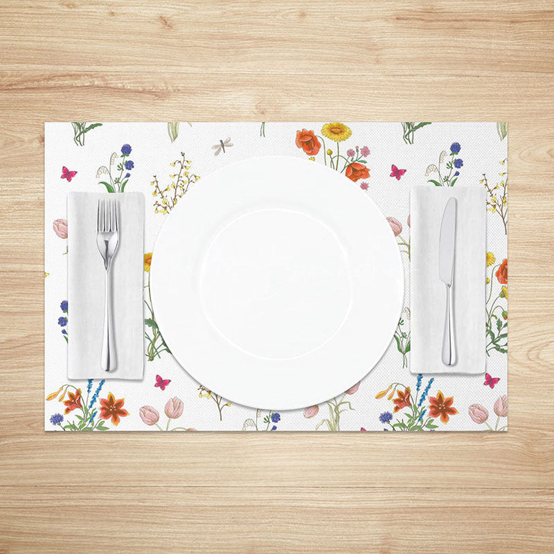 Lofaris Fresh and Bright Spring Floral Placemats Set of 4 for Easter Holiday Cheerful Garden Party Decor