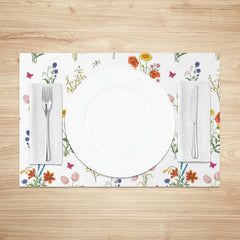 Lofaris Fresh and Bright Spring Floral Placemats Set of 4 for Easter Holiday Cheerful Garden Party Decor