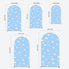 Lofaris Fresh Blue Spring Daisy Happy Birthday Arch Backdrop