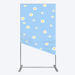 Lofaris Fresh Blue Spring Daisy Happy Birthday Rectangle Backdrop