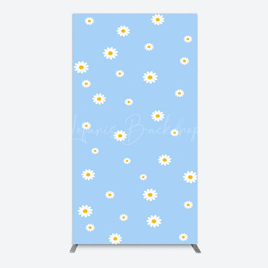 Lofaris Fresh Blue Spring Daisy Happy Birthday Rectangle Backdrop