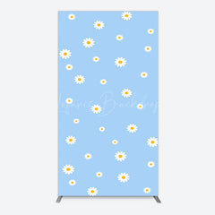 Lofaris Fresh Blue Spring Daisy Happy Birthday Rectangle Backdrop