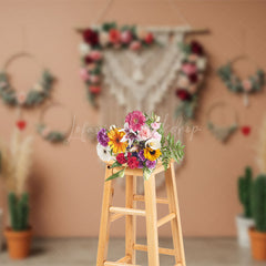 Lofaris Fresh Boho Cactus Floral And Sweet Wedding Backdrop