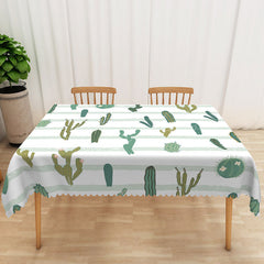 Lofaris Fresh Boho Tablecloth with Green Desert Cactus for Southwest and Succulent Themed Kitchen Decor