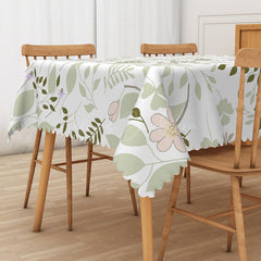 Lofaris Fresh Cartoon Floral Tablecloth with Cute Flowers and Leaves for Kids Spring Party Cheerful Decor