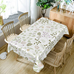 Lofaris Fresh Cartoon Floral Tablecloth with Cute Flowers and Leaves for Kids Spring Party Cheerful Decor
