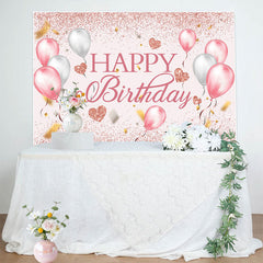 Lofaris Fresh Color Balloons Glitter Happy Birthday Backdrop