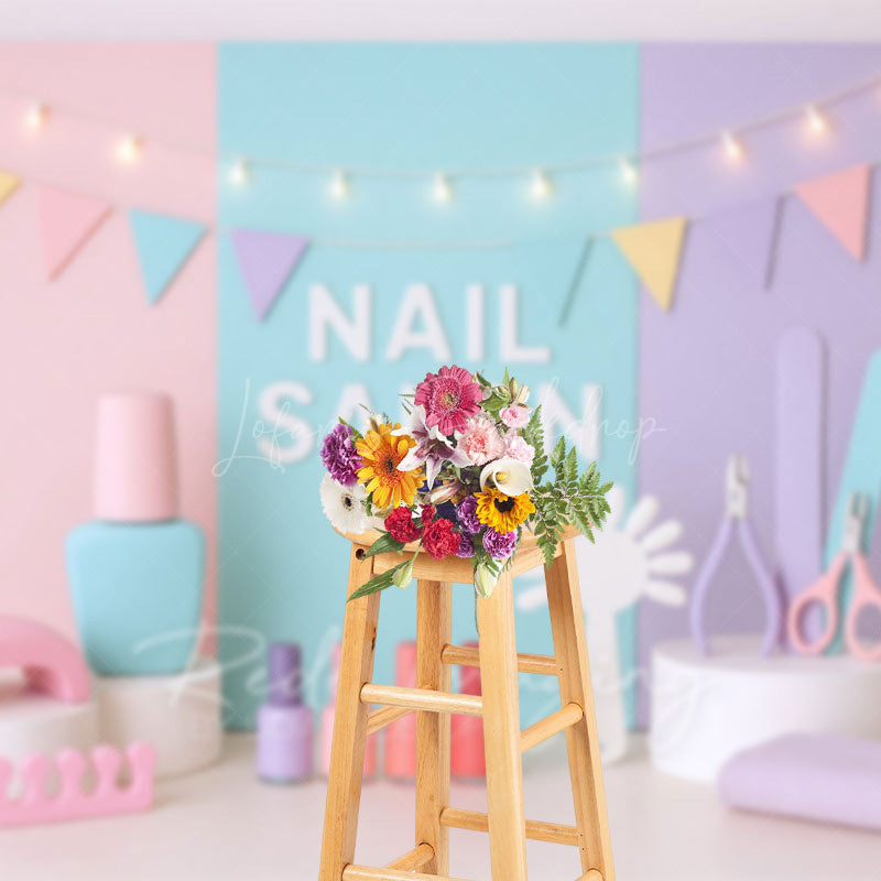 Lofaris Fresh Color Nail Salon Photo Cake Smash Backdrop