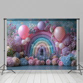 Lofaris Fresh Fancy Flowers Balloon Rainbow Wedding Backdrop