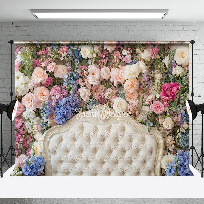 Lofaris Fresh Fancy Flowers Photography Headboard Backdrop