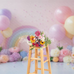 Lofaris Fresh Floral Balloons Birthday Cake Smash Backdrop