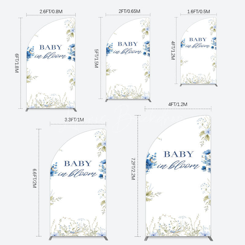 Lofaris Fresh Floral Bloom Boho Baby Shower Half Moon Arch Backdrop