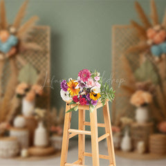 Lofaris Fresh Floral Boho Sweet Simple Wedding Backdrop
