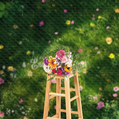 Lofaris Fresh Floral Grass Green Spring Photography Backdrop