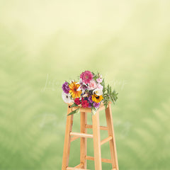Lofaris Fresh Gradient Green Dreamy Floral Photo Backdrop