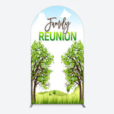 Lofaris Fresh Green Trees Scene Family Reunion Arch Backdrop