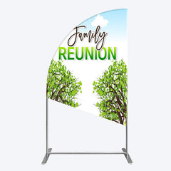 Lofaris Fresh Green Trees Scene Family Reunion Half Moon Arch Backdrop