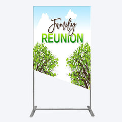Lofaris Fresh Green Trees Scene Family Reunion Rectangle Backdrop