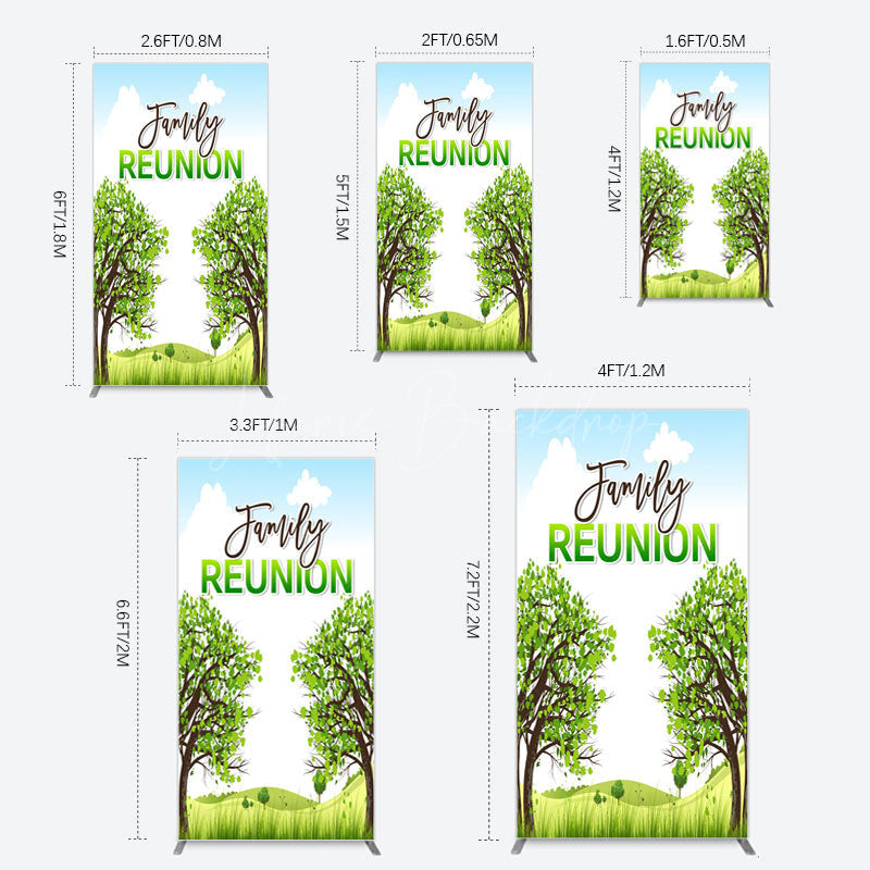 Lofaris Fresh Green Trees Scene Family Reunion Rectangle Backdrop