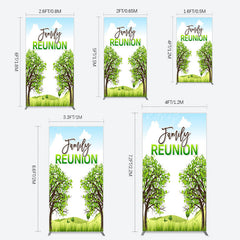 Lofaris Fresh Green Trees Scene Family Reunion Rectangle Backdrop