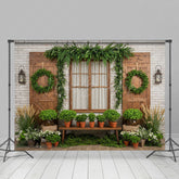 Lofaris Fresh Green Wreath Floral Sweet Wedding Backdrop