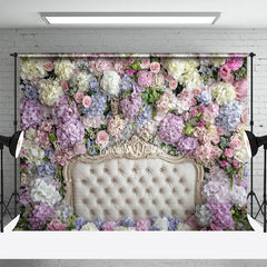 Lofaris Fresh Hydrangea Sweet Photography Headboard Backdrop