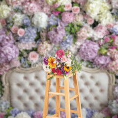 Lofaris Fresh Hydrangea Sweet Photography Headboard Backdrop