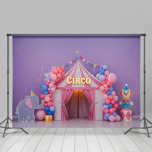 Lofaris Fresh Macaron Colored Circus Cake Smash Backdrop