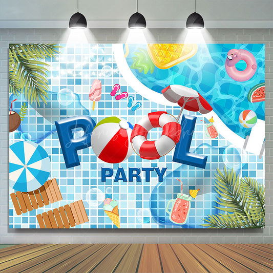 Lofaris Fresh Outdoor Summer Pool Party Birthday Backdrop
