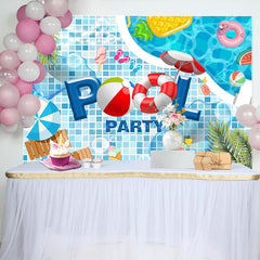 Lofaris Fresh Outdoor Summer Pool Party Birthday Backdrop