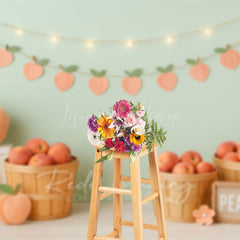 Lofaris Fresh Pink Peachy Lights Wall Cake Smash Backdrop
