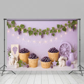 Lofaris Fresh Purple Grapes Bunny Wall Cake Smash Backdrop
