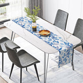 Lofaris Fresh Spring Floral Table Runner with Blue Butterflies Sweet Botanical Vibe Elegant Garden Party Kitchen Decor