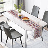 Lofaris Fresh Spring Floral Table Runner with Purple Blue and White Flowers Elegant Botanical Kitchen or Dining Decor