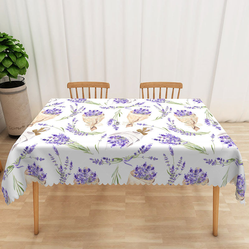 Lofaris Fresh Spring Lavender Tablecloth in Purple for Garden Party Wedding or French Country Themed Decor