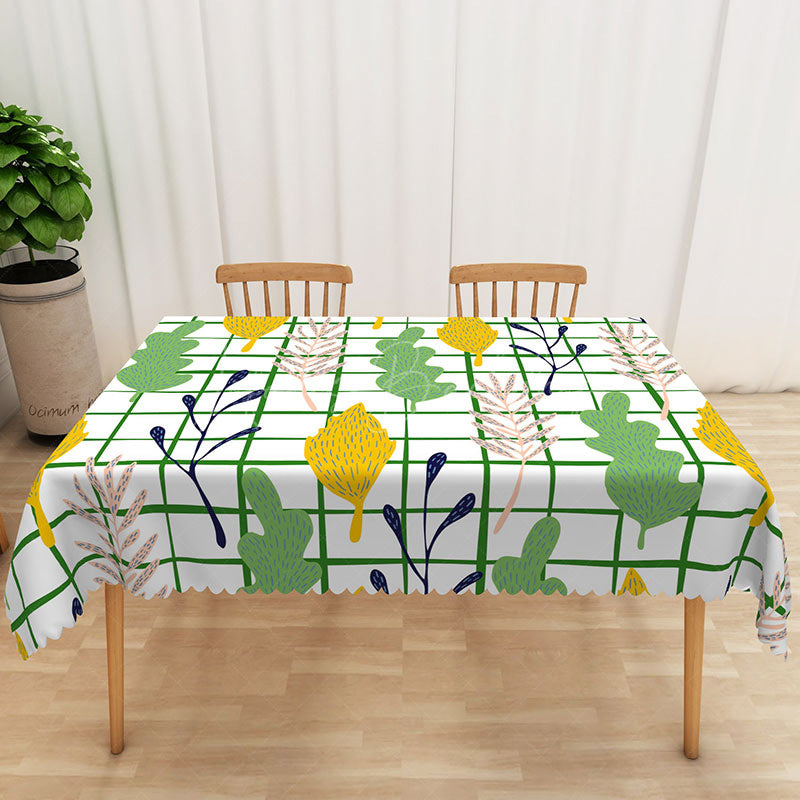 Lofaris Fresh Spring Tablecloth with Boho Green Plaid Pattern for Farmhouse Kitchen and St. Patrick’s Day Decor