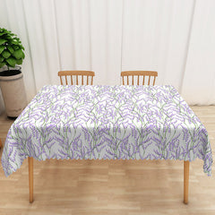 Lofaris Fresh Spring Tablecloth with Lavender Flowers in Purple for Elegant Garden Party and Kitchen Decor