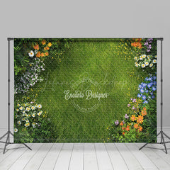 Lofaris Fresh Sweet Floral Green Grass Spring Photo Backdrop