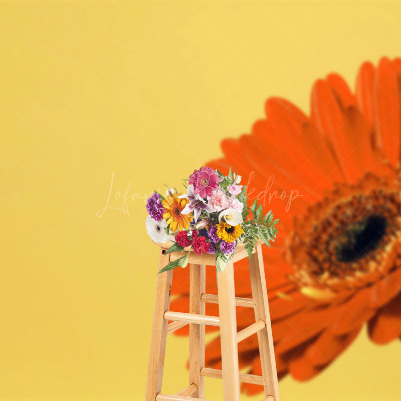 Lofaris Fresh Warm Color Daisy Flower Mothers Day Backdrop